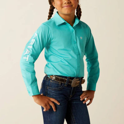 Ariat Girls Team Kirby Blue Western Shirt