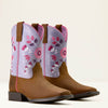Ariat Girls Wild Bloom Western Boots Distressed Brown/Mystic Lavender - 10074202