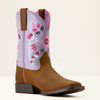 Ariat Girls Wild Bloom Western Boots Distressed Brown/Mystic Lavender - 10074202