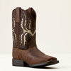 Ariat Kids Driftwood Wide Square Toe Western Boots Earth/Royal Chocolate - 10080273