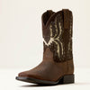 Ariat Kids Driftwood Wide Square Toe Western Boots Earth/Royal Chocolate - 10080273