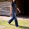 Ariat Womens Trouser Stretch Entwined Wide Leg Jeans Marine - 10025302