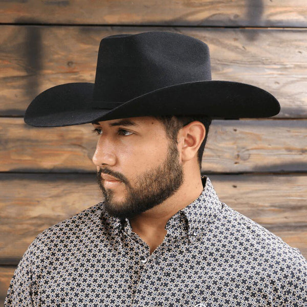 mens dress hat Ariat 2X Wool Black Punchy Cowboy Hat-A7520401