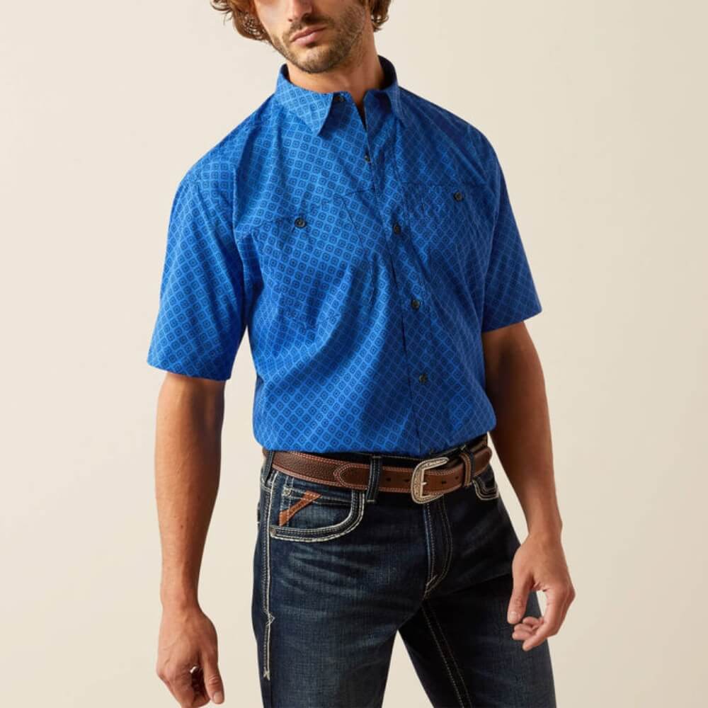 Ariat Mens 360 Airflow Blue Shirt