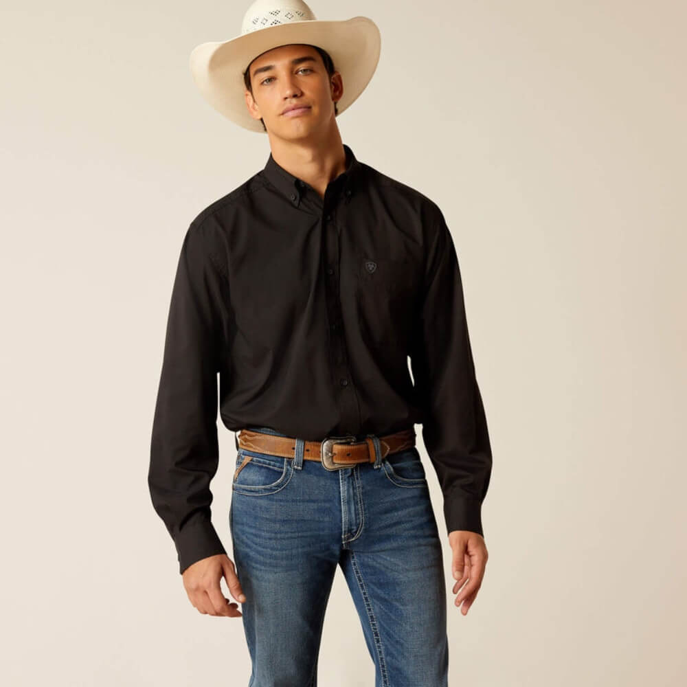 Ariat Mens 360 Airflow Classic Fit Shirt Black - 10048567