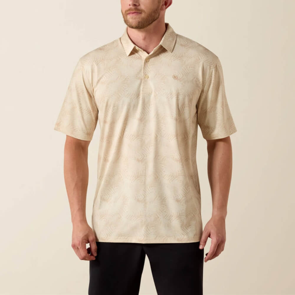 Ariat Mens 360 Airflow Polo Shirt Creme Brulee - 10071473