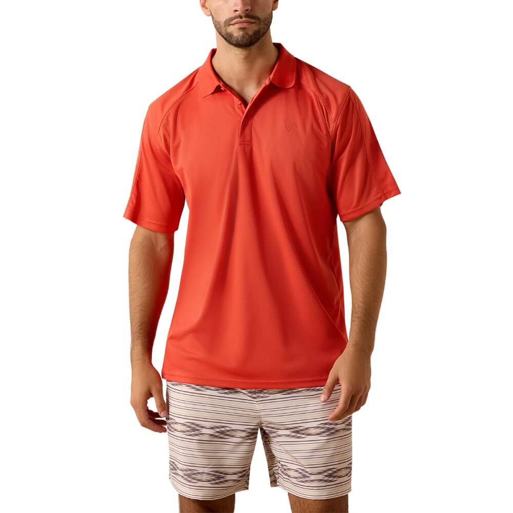 Ariat Mens AC Polo Shirt Paprika Red - 10071428