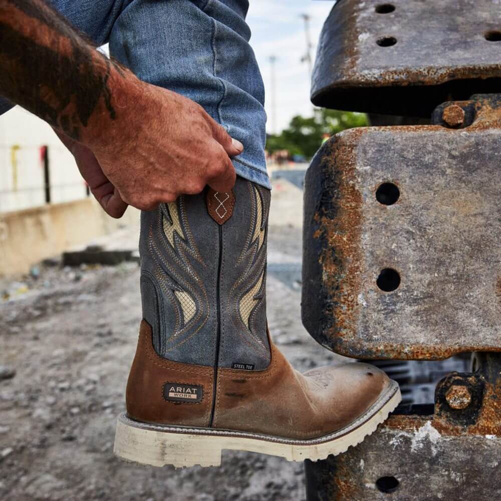 Ariat Mens Activator Alamo VentTEK Steel Toe Work Boots Alamo Brown/Stone Grey - 10061284
