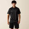 Ariat Mens All Over Print Classic Fit Polo Shirt Charcoal Heather - 10076065