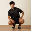 Ariat Mens All Over Print Classic Fit Polo Shirt Charcoal Heather - 10076065