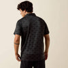 Ariat Mens All Over Print Classic Fit Polo Shirt Charcoal Heather - 10076065