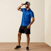 Ariat Mens All Over Print Fitted Polo Shirt Blue - 10073434