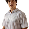 Ariat Mens All Over Print Fitted Polo Shirt White Geo - 10076067