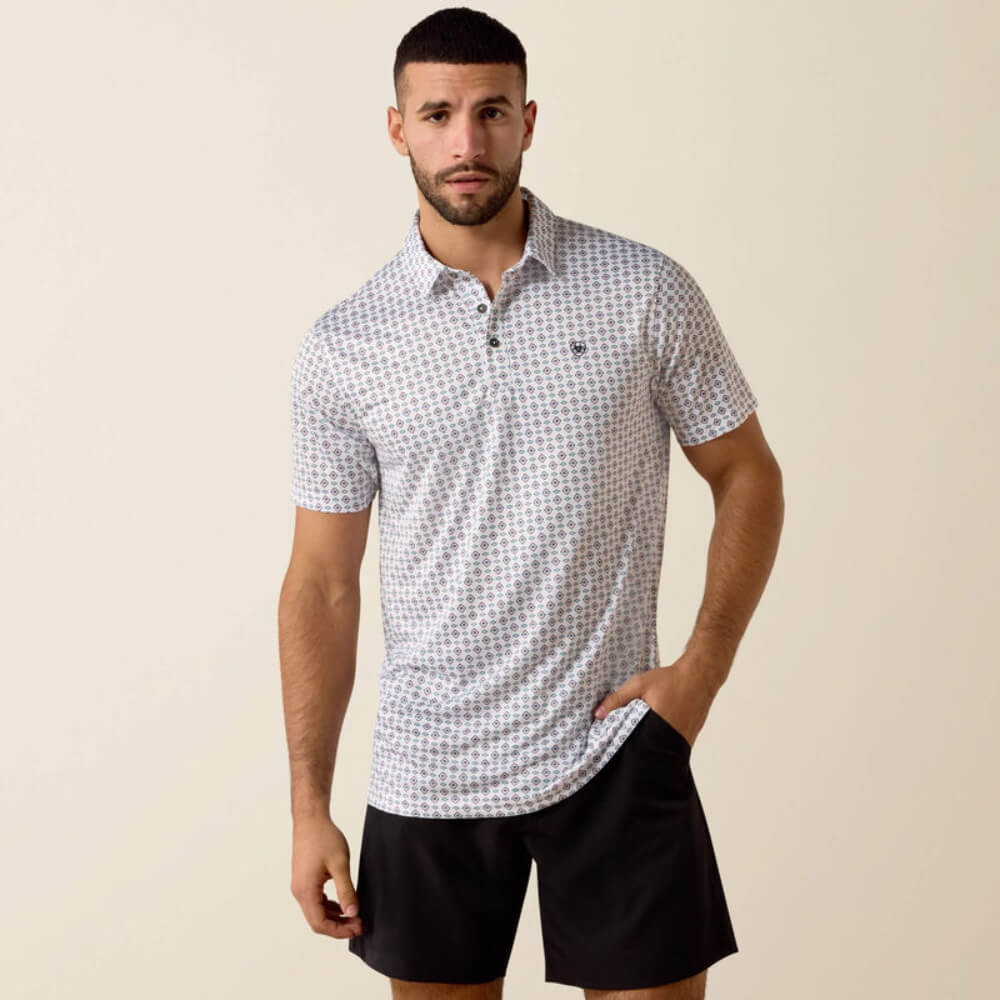 Ariat Mens All Over Print Fitted Polo Shirt