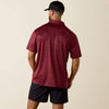 Ariat Mens All Over Print Heathered Classic Fit Polo Shirt Scarlet Heather - 10073584