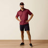 Ariat Mens All Over Print Heathered Classic Fit Polo Shirt Scarlet Heather - 10073584