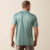 Ariat Mens All Over Print Heathered Fitted Polo Shirt Beach Glass - 10073585
