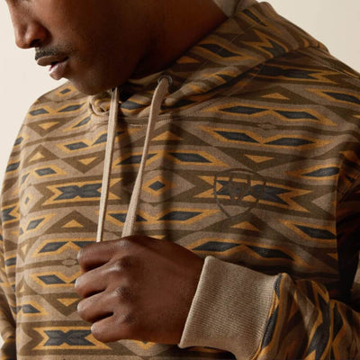 Ariat Mens All Over Print Hoodie Khaki Southwest - 10062818