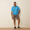 Ariat Mens All Over Print Polo Shirt Ibiza Blue - 10073468