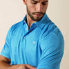 Ariat Mens All Over Print Polo Shirt Ibiza Blue - 10073468