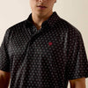 Ariat Mens All Over Print Polo Shirt Black Multi Geo Print - 10076069