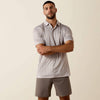 Ariat Mens All Over Print Polo Shirt Taupe Grey - 10073469
