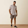 Ariat Mens All Over Print Polo Shirt Taupe Grey - 10073469