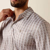 Ariat Mens All Over Print Polo Shirt Taupe Grey - 10073469