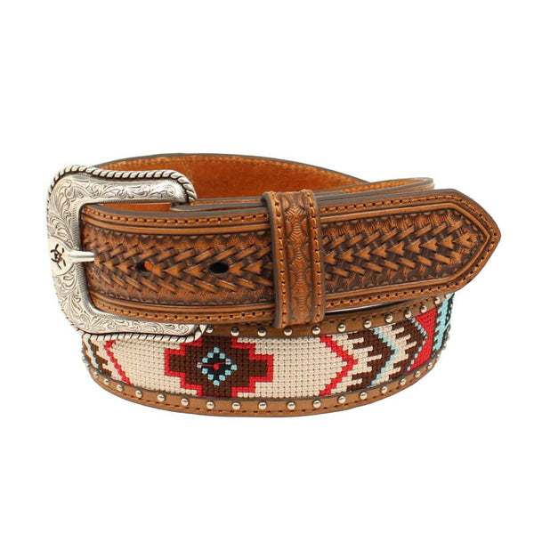 ARIAT BEADED WESTERN LEATHER BELT WITH BUCKLE Ariat® Girls main image 4