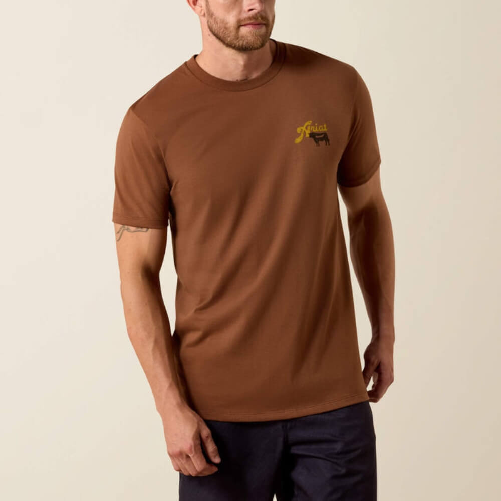Ariat Mens BBQ Smoke Classic Fit T-Shirt Soft Silt - 10071197
