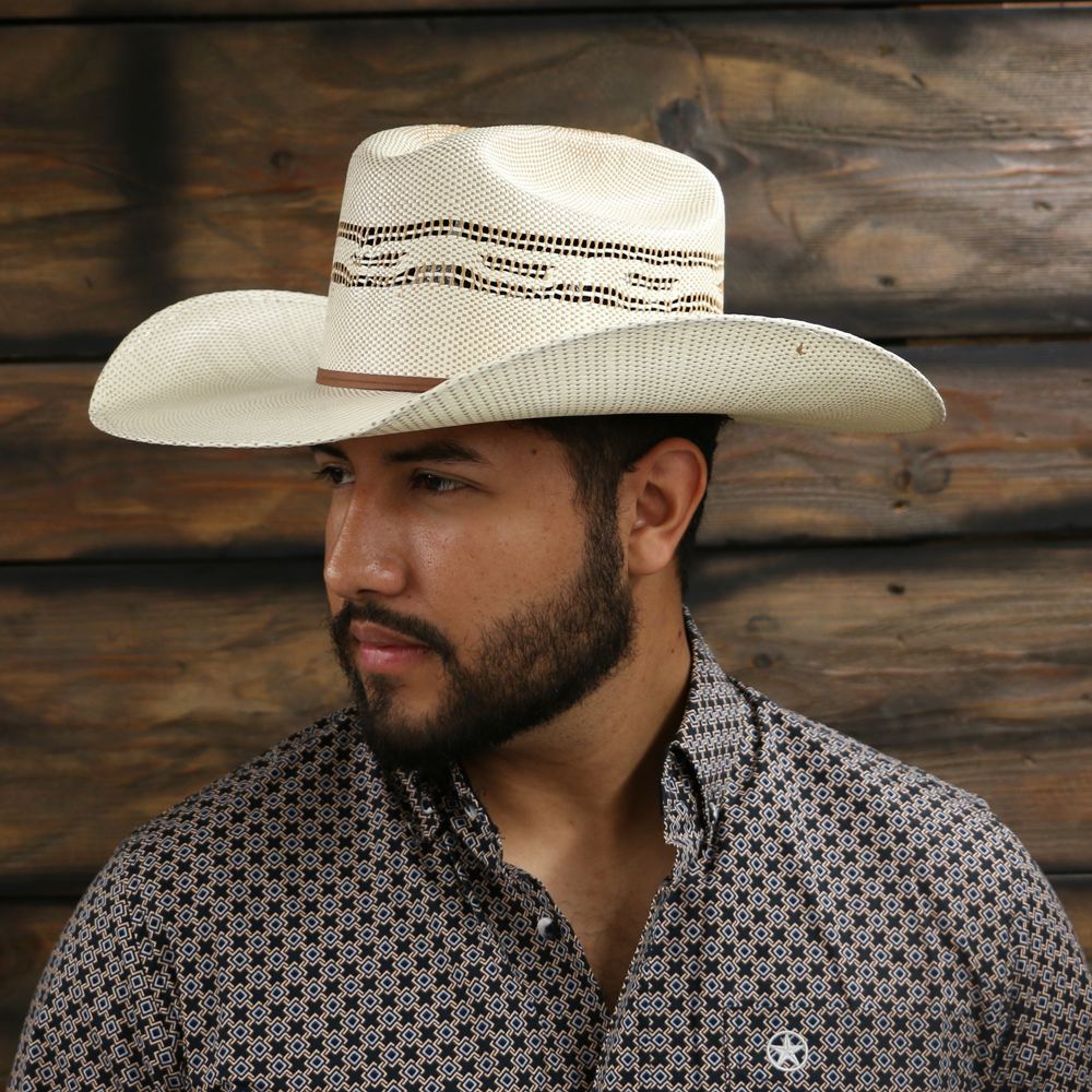 mens dress straw hats Ariat Golden Brown Bangora Straw Hat