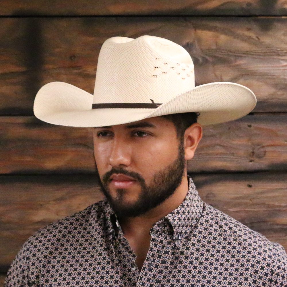 Chapeau Cowboy Homme Séduction - Paille Bicolore et Contraste Noir - The Western Shop Chapeau Cowboy Homme Séduction - Paille Bicolore et Contraste Noir - The Western Shop