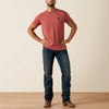 Ariat Mens Banner Badge T-Shirt Red Clay Heather - 10073957