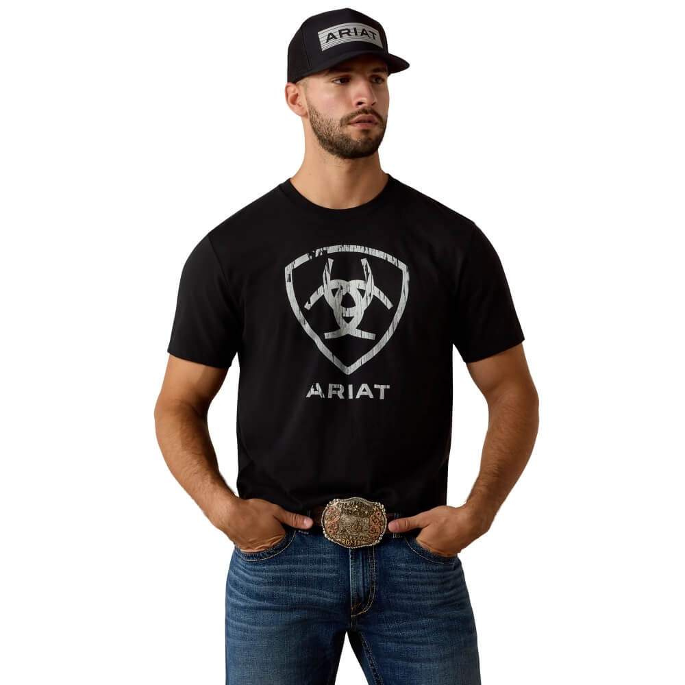 Ariat Mens Barn Shield Classic Fit T-Shirt Black - 10061461