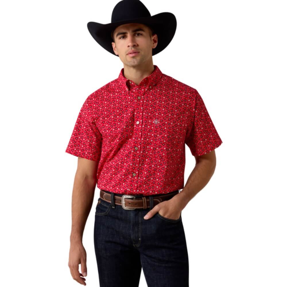Ariat Mens Barth Paisley Print Shirt Tango Red - 10073531