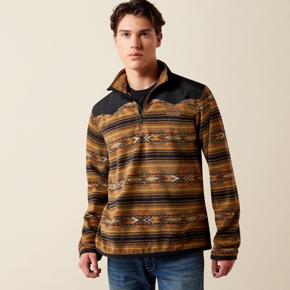 Ariat Mens Basis Fleece Pullover Kangaroo Serape Southwest - 10079375
