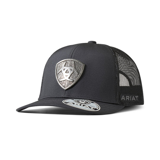 Ariat Mens Black Snapback Cap | Metal Ariat Shield