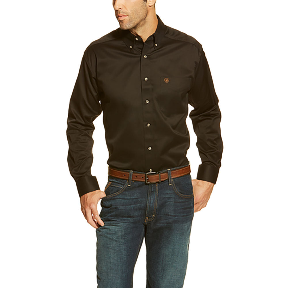 Ariat Mens Black Solid Twill Shirt - 10000502