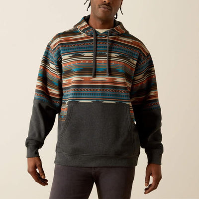 Ariat Mens Color Block Hoodie Rust Serape