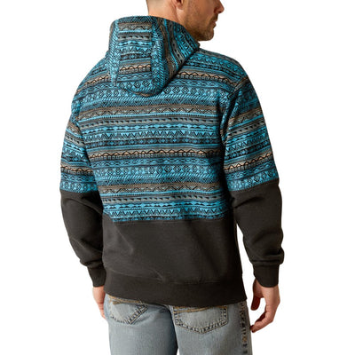 Ariat Mens Block Turquoise Aztec Hoodie