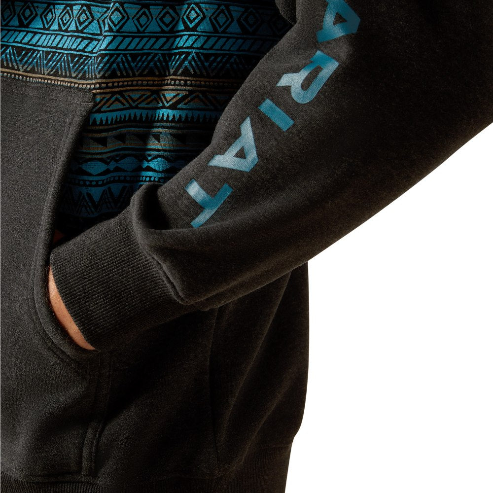 Ariat Mens Block Turquoise Aztec Hoodie