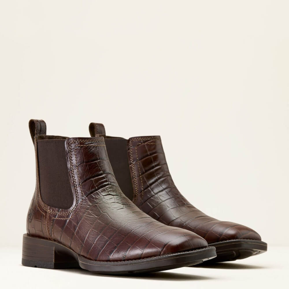 Ariat Mens Booker Chelsea Wide Square Toe Western Boots