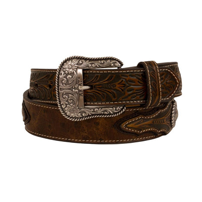 Ariat Mens Brown Faux Ostrich Textured Leather Belt - A1024402