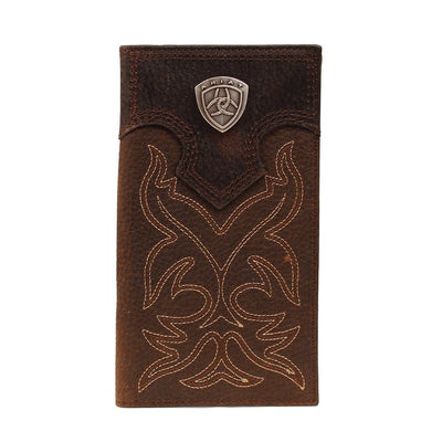 Ariat Mens Brown Leather Checkbook/Rodeo Wallet - A3510802