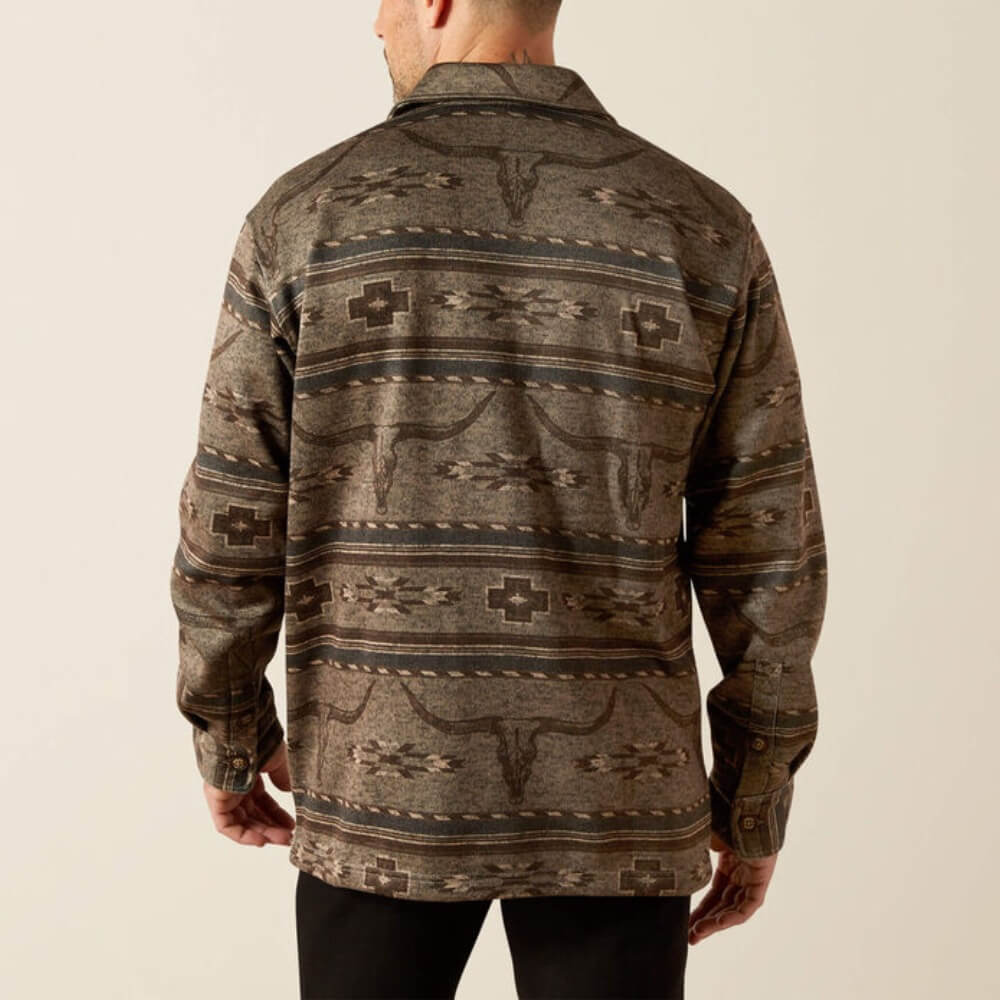 Ariat Mens Caldwell Printed Shirt Jacket Beige - 10062681