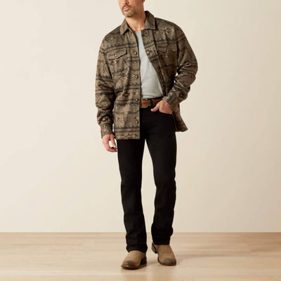 Ariat Mens Caldwell Printed Shirt Jacket Beige - 10062681