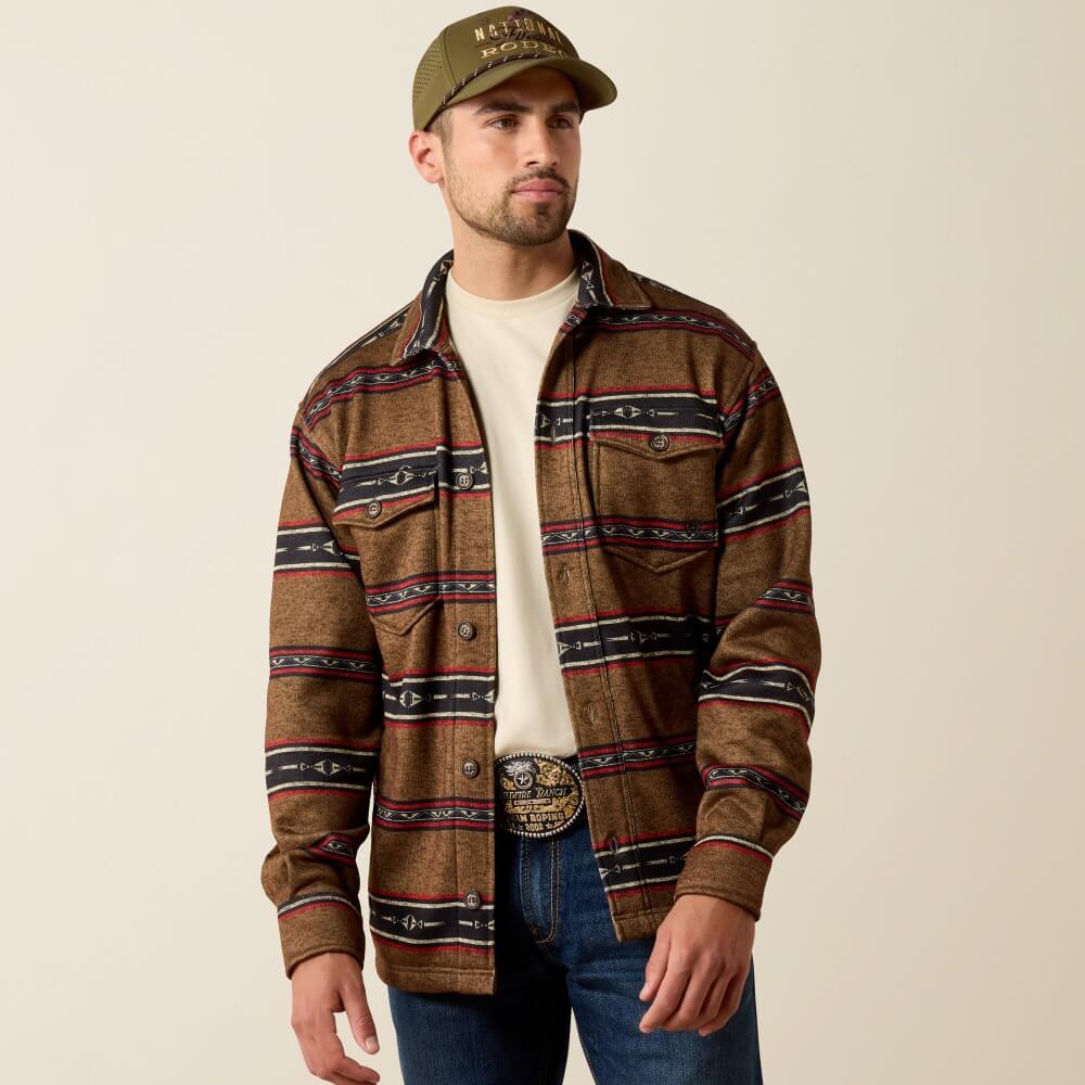 Ariat Mens Caldwell Printed Shirt Jacket Toffee Serape - 10079387