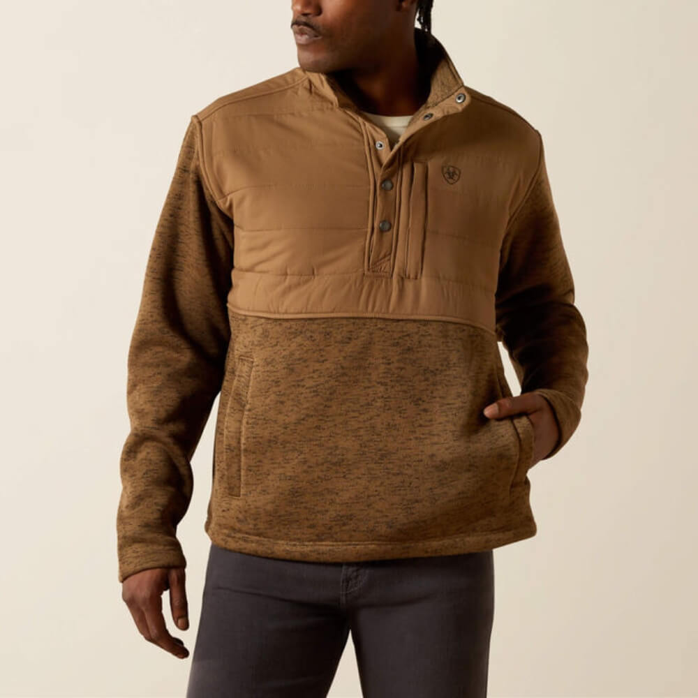 Ariat Mens Caldwell Reinforced Snap Sweater Khaki - 10062678