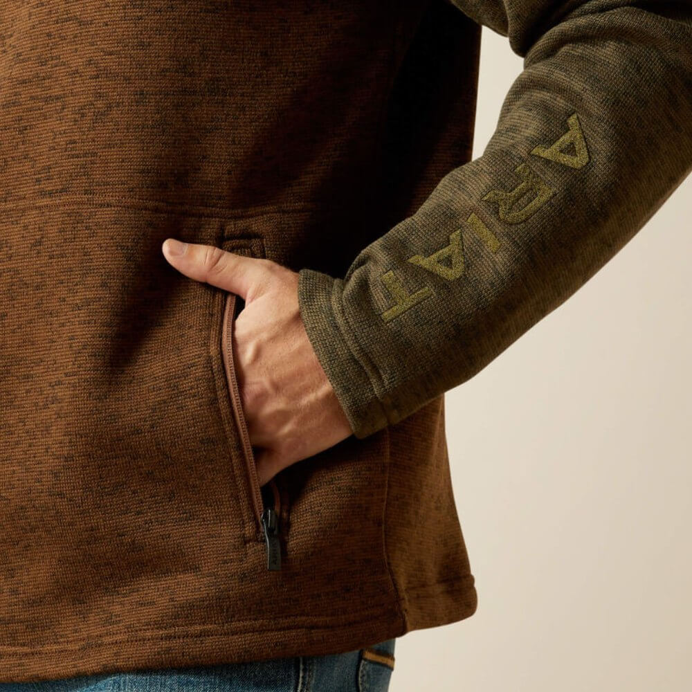 Ariat Mens Caldwell Logo 1/4 Zip Sweater