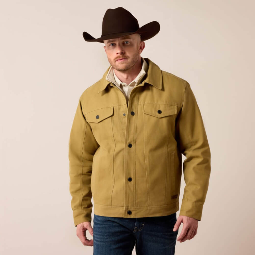 Ariat Mens Canvas Rancher Trucker Jacket Antique Bronze - 10079556